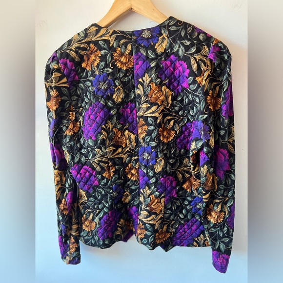 Algo Vintage Quilted Floral Blazer 13/14 - Picture 2 of 8